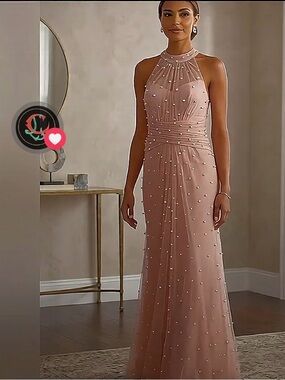 Authentic Adrianna Papell
Halter Glitter Mesh Gown Style No. ( AP1E209531 )